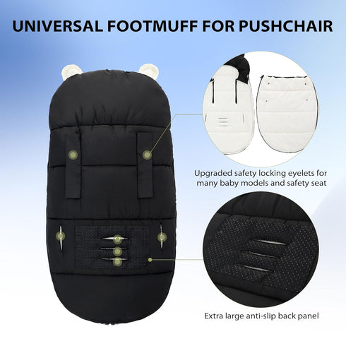 amo nenes 35.4"*20.5"(Pure Universal Footmuff for Stroller, Baby Bunting Bags, Winter Windproof Warm Pram Footmuffs