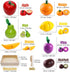 Wooden Play Food for Kids Kitchen Cutting Fruits Toys for Toddlers Pretend Vegetables Gift for Boys Girls Educational Toys