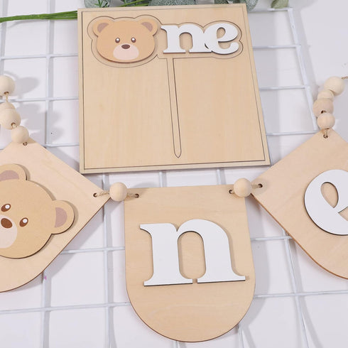 Topper,1st 1st Wooden Teddy Bear High Chair Banner - Teddy Bear Birthday Cake Birthday Teddy Bear Decorations,Beary