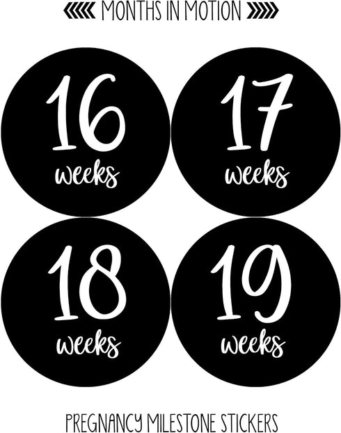 Pregnancy Weekly Belly Growth Stickers, Large Set of 36, Week to Week Photo Prop for Expecting Maternity Keepsake