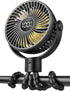 Portable Stroller Fan, 4000mAh Rechargeable Clip on Baby Fan 25H Battery Life,