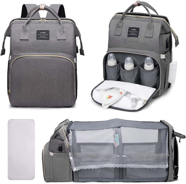 Nuvababy Multifunctional Baby Diaper Bag Backpack with Changing Station Baby Bag for Moms,