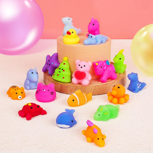 120 Pack VISCOO Squishy Toys, Easter Basket Stuffers, Mochi Squishy Bulk Party Favors for Kids, Treasure Box Toys
