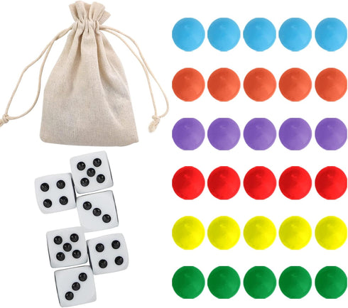 30 Wahoo Board Game Replacement Marbles 5 Each of 6 Colors, 6