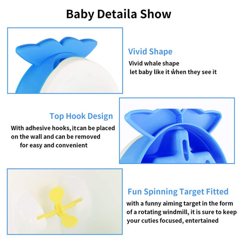 FORYEE Potty Training Urinal for Boys Cute Whale with Funny Aiming Target - Blue