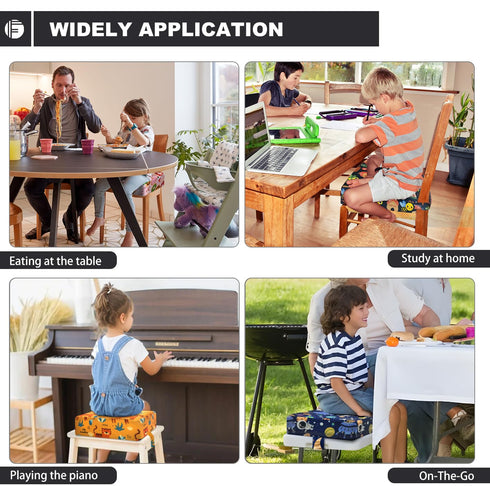 4 Inch Toddler Booster Seat for Dining Table, Portable Booster Seat for Kitchen Chair, High-Density Foam Cushion