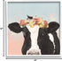 Boho Floral Crown Dairy Cow Wall Art