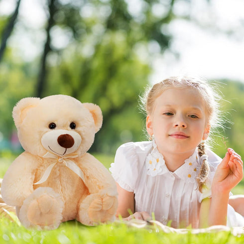 Super Color Teddy Bear Stuffed Animal - Plush Toy for Children, Girlfriend, Family, 14 Inch Beige