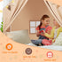 Kids Play Tent with Padded Mat & Star LED Lights, Large Indoor Play Room House Tent for Ages 4-10