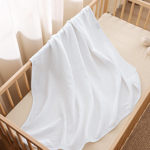 100% 4-Layer 47 47 inches, PHF Baby Muslin Swaddle Blanket, Cotton Soft Breathable Receiving Blankets for Boys