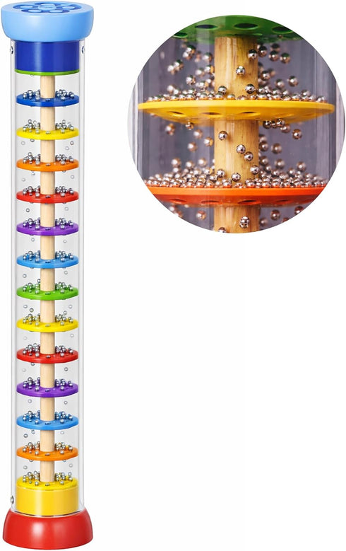 1-3 Goki Wooden Rain Stick Musical Instrument I Montessori Rainmaker Toy for Toddlers - Sensory Baby Rattle & Auditory