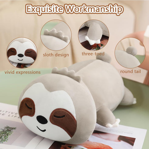 SQEQE Weighted Sloth Plush, 9.8 Inch, Weighted Sloth Stuffed Animal for Anxiety, Gift for Kids Adults