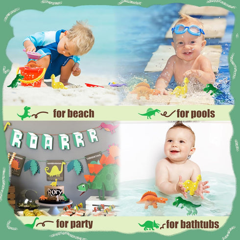 1-3, 18 3Pcs 1-3 Dinosaurs Toys for Toddlers No Hole Bath Toys for Months, Soft Rubber Dino Bath Toy for Kids Age