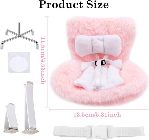 QUPIVA 17cm Car Seat for Dolls with Air Vent Clip and Desktop Stand, Have A Seat Compatible with Doll, Doll Accessories