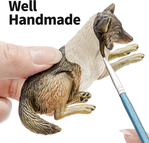 14PCS 3 4 5 6 7, Wolf Toy Animal Figurines, Realistic Plastic Zoo Safari Animal Toys for Toddlers Forest Wolf Animals