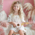 Sets 2 3 Kids Guitar for Girls, Wooden Musical Instruments Toys with Ukulele, Tambourine, Maracas, Harmonica, Mini Band