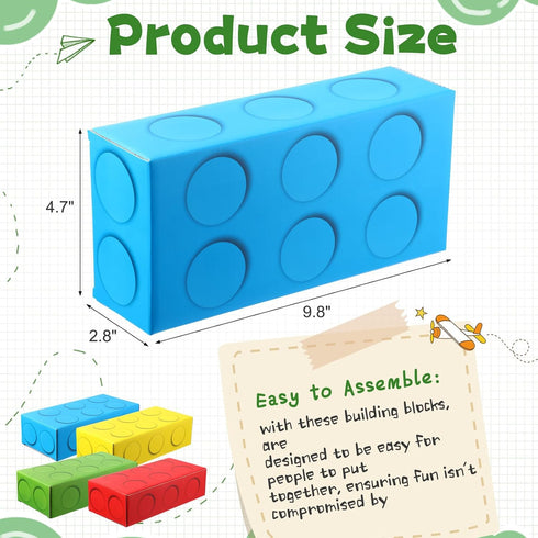 24 Pack Large Cardboard Building Blocks for Kids, Jumbo Stacking Game, 9.8" x 4.7" x 2.8"