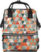 OUSIKA Triangles Patterns Print Diaper Bag Multifunction Laptop Backpack Travel Daypacks Large Nappy