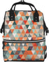 OUSIKA Triangles Patterns Print Diaper Bag Multifunction Laptop Backpack Travel Daypacks Large Nappy