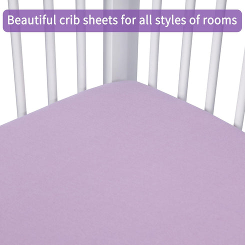 Girls,100% 2 Pack 28x52x8in GUNTAIL Crib Sheets for Boys Cotton Fitted Crib Sheet for Standard Crib and Toddler