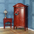 iLAND Wooden Dollhouse Furniture, 1/12 Scale Bedroom Set in Mahogany Color, 6pcs