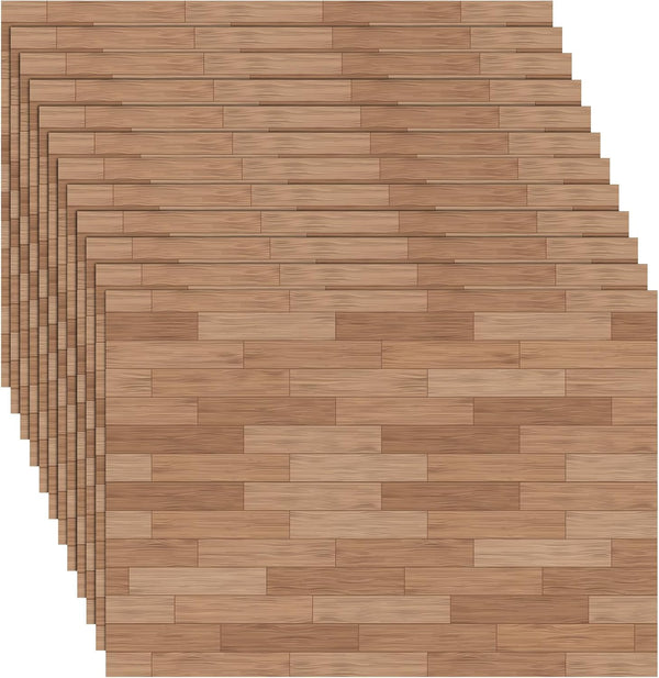 Furbeko 35 Pcs Miniature Dollhouse Wallpaper Self-Adhesive Mini DIY Floorboards Wall Paper Real