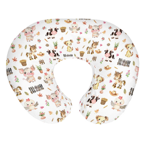 Cute Pastel Farm Animals Baby Nursing Pillow Covers for Boy Girl Farmhouse