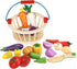 Victostar Magnetic Wooden Cutting Fruits and Vegetables Play Toy Set with Basket