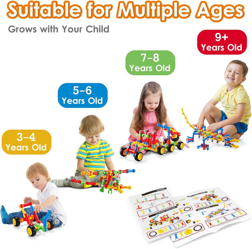 3 4 5 6 7 8 3-5 5-7 4-8 6-8, Set MOONTOY STEM Kits Building Toys for Year Old Boy Girl Birthday Gift, Educational