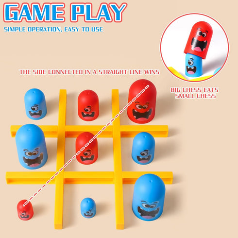 AIUAZA 2 (1PC) Tic Tac Toe Strategic Board Game for Kids and Family,Party Tabletop Games, Strategy Head to Head