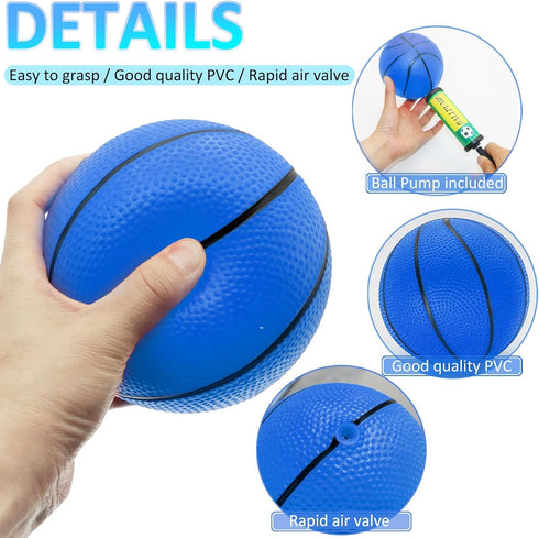 42Pcs 5" Mini Basketball Balls Bulk Set, PVC Small Basketball for Over The Door Basketball Hoop Games