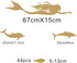 Mermaid Wall Decals, Nautical Sea Ocean Dolphin Vinyl Stickers for Bathroom, Nursery Decor, Home Art Mural A56 (Gold)