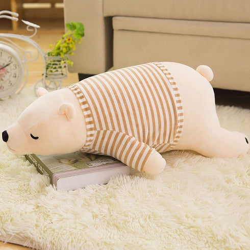 MMTTAO 20 Inch 20Inches Stuffed Polar Bear Animal Plush Toy Large White Sleeping Bear Animal Stuff Soft Plushies Cute