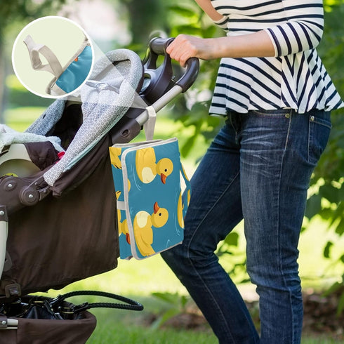 Kigai Yellow Ducks Portable Changing Pad Travel Waterproof Foldable Baby Changing Pad Baby Diaper Mat for Newborn Girls