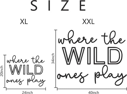 40 Playroom Wall Decor, XXL Where The Wild Ones Play Nursery Sign Wooden Wall Art Decoration for Kids Toddler Room