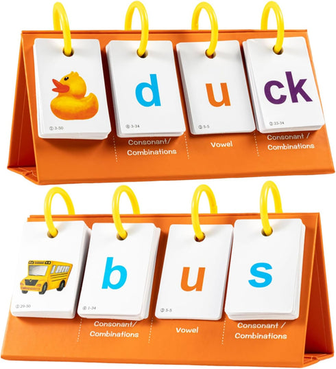 CVC, CVCC & CCVC Word Builder Games - Phonics Flash Cards for Kindergarten Classroom, Preschool Learning Activity