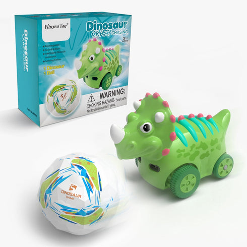 Interactive Dinosaur Toy Car with Smart Follow Ball, Gesture Control, Rechargeable Dino Toys for 3 Year Old Boys and