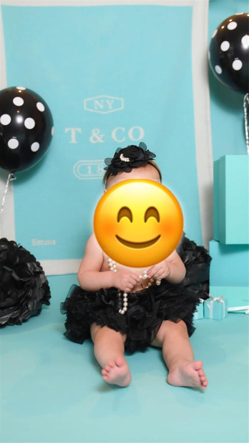 Lovely Rhinestone Angel Girls Baby Pearl Flowers Hairband - Black