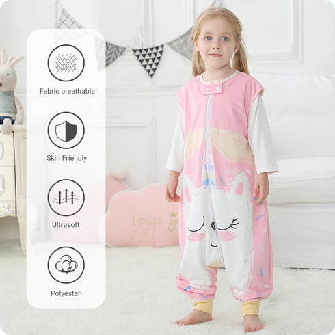 HAHASHOW Baby Sleeping Sack Sleeveless, Toddler Sleeping Bag with Legs, Swaddle Wearable Blanket
