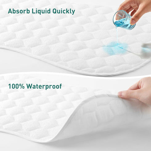 3 Pack Organic Quilted Thicker Baby Changing Pad Liners Waterproof, Soft & Warm On Baby's Back, Absorbent, Non-Slip
