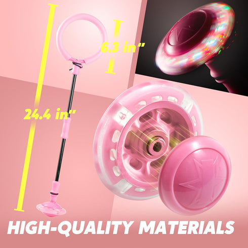 JOYIN Pink Ankle Skip Ball with Flashing Lights, Indoor & Outdoor Swing Toy for Kids, Birthday Gift for Ages 3+
