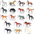 RCOMG 18 PCS Horse Toys, Realistic Miniature Pony Figures for Girls and Boys, Farm Animal Gift and Cake Topper