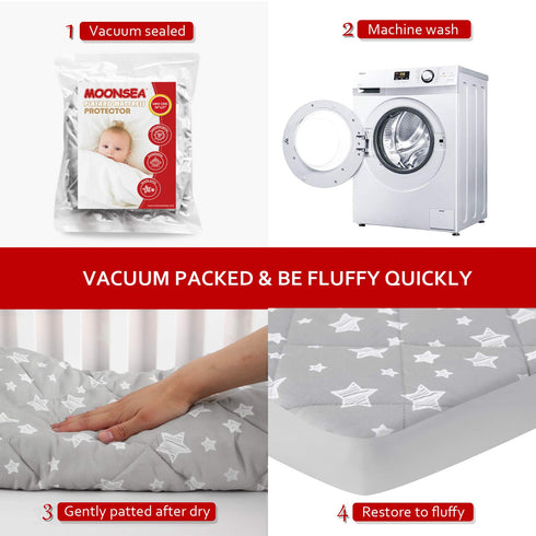 Pack 39"27"5", Pack and Play Sheets Fitted, Toddlers Mattress Protector Breathable Thick Playard Lovely Print Cover