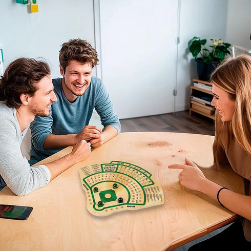 Wood,12 WodGod Baseball Board Game,Baseball Dice Board Game,Solid Colourful Beads and Dice,Manual