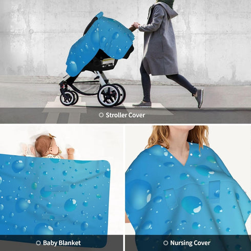 Hcpwzrf Very Cool Water Droplets Baby Car Seat Cover & Nursing Cover - Breathable Stretch Multi-Use Cover