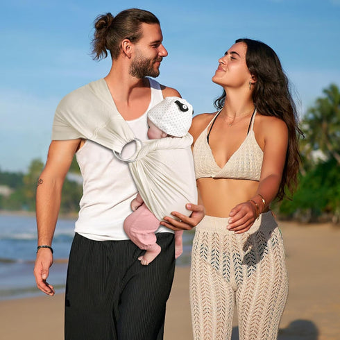 Summer Swimming CUBY Water Baby Sling Carrier Lightweight Breathable Mesh Baby Wrap Carrier Adjustable Ring Sling
