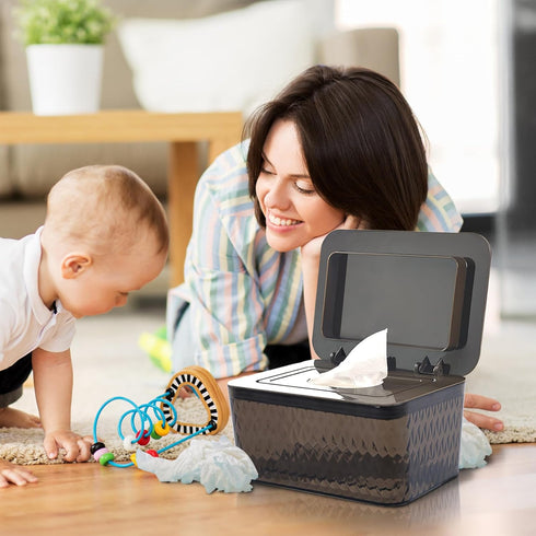 Wet Baby Wipes Dispenser - Large Capacity Wipe Holder Seal-Designed Dust-Proof Wet Wipes Container Keep Diaper Wipes