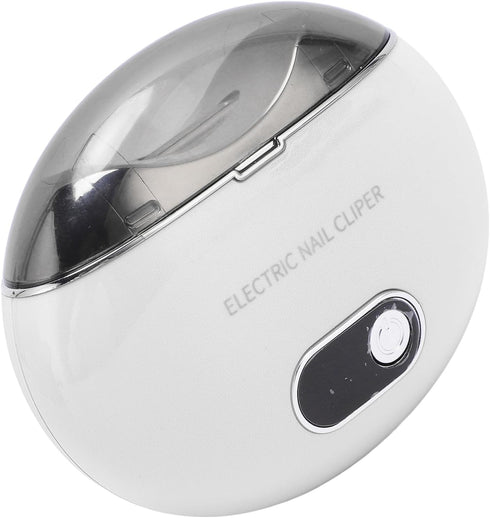 Trimmer, 3 Electric Nail Safe Use Concealed Cutter, Whisper Quiet, LED Light, Nail Scraps Storage, Gears, White, USB