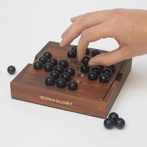 Iron & Glory Solitaire Game - Wooden Puzzle Board Game for Adults