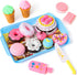 LOVESTOWN 15 PCS Pretend Desserts Toy Set, Play Food for Kids Kitchen, Ice Cream Cupcake Baking Plastic Play Food